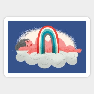 Rainbow Cloud Girl Magnet